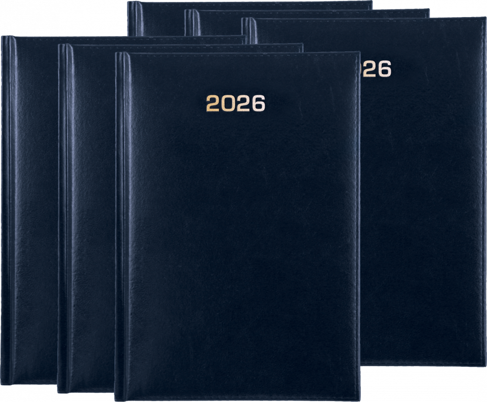 6x Kalendarz książkowy 2026, Udziałowiec, Dyrektorski, A5, dzienny, granatowy