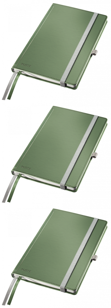 3x Notatnik w kratkę Leitz Style, A5, twarda oprawa, 80 kartek, pistacjowa zieleń