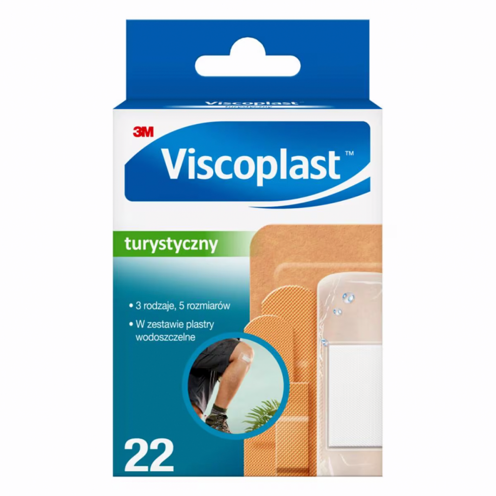 Zestaw plastrów turystycznych Viscoplast, 5 rozmiarów, 22 sztuki, mix rozmiarów