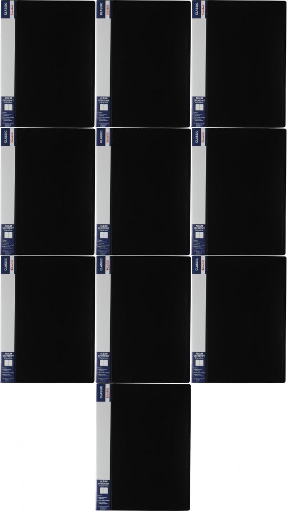 10x Album ofertowy Biurfol Classic, A4, 10 koszulek, czarny