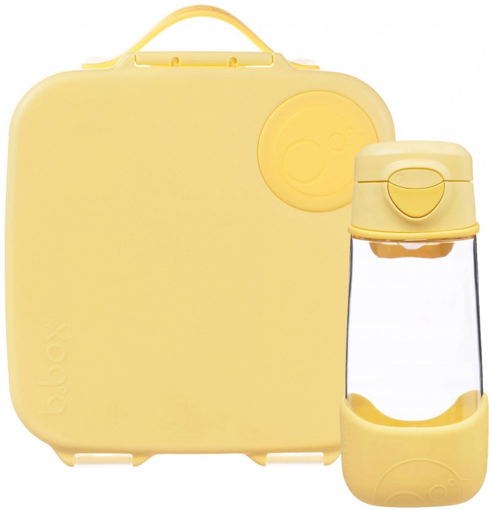 Zestaw: Lunchbox z wkładem chłodzącym + bidon na wodę B.Box Lemon Twist