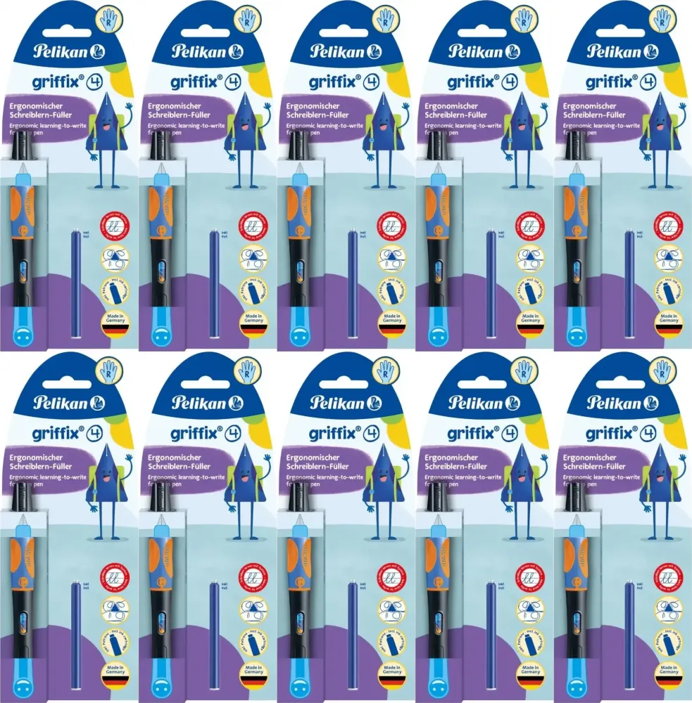 10x Pióro do nauki pisania Pelikan Griffix Neon Black, czarny
