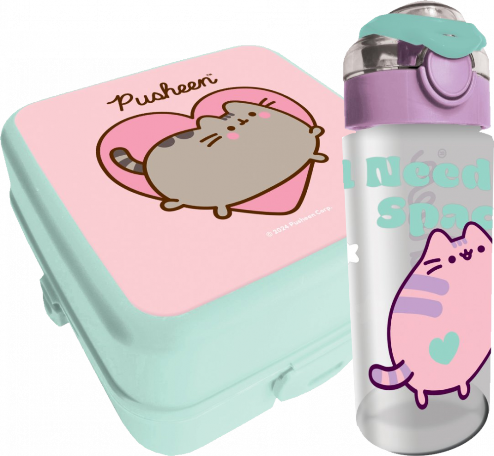 Zestaw: Lunchbox + bidon na wodę Pusheen
