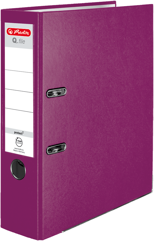 Segregator A4 Herlitz Q.file, 80mm, jagodowy