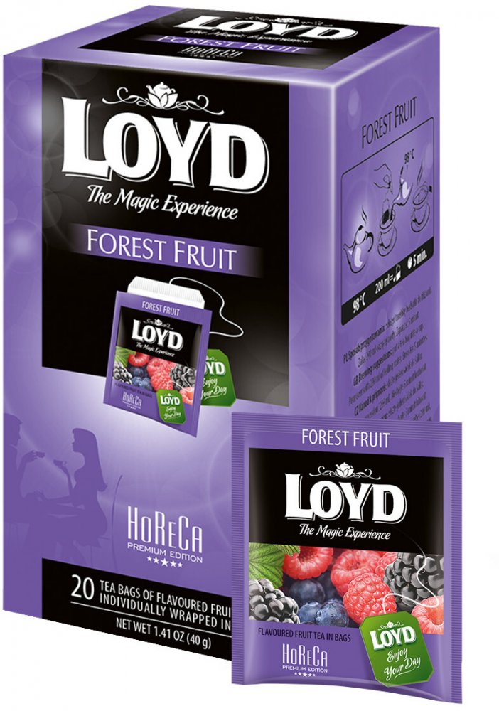 Herbata owocowa w kopertach Loyd Horeca Premium Forest Fruit, owoce leśne, 20 sztuk x 2g