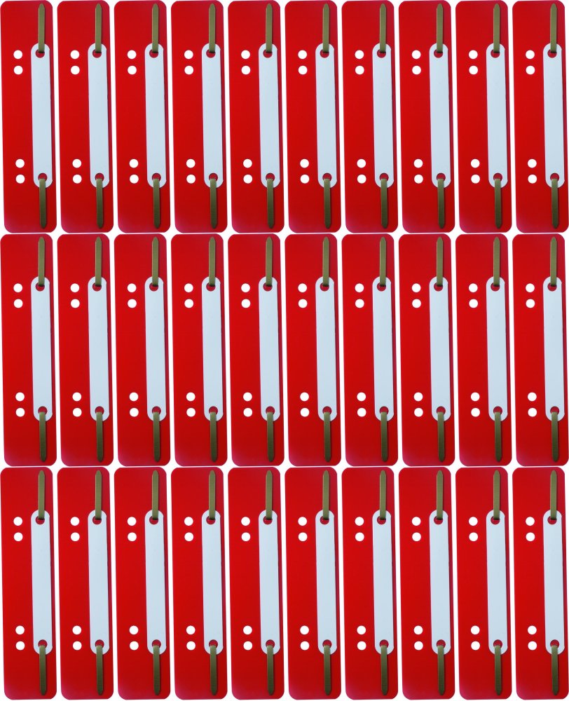 60x Wąsy skoroszytowe spinające dokumenty Durable, 25 sztuk, czerwony