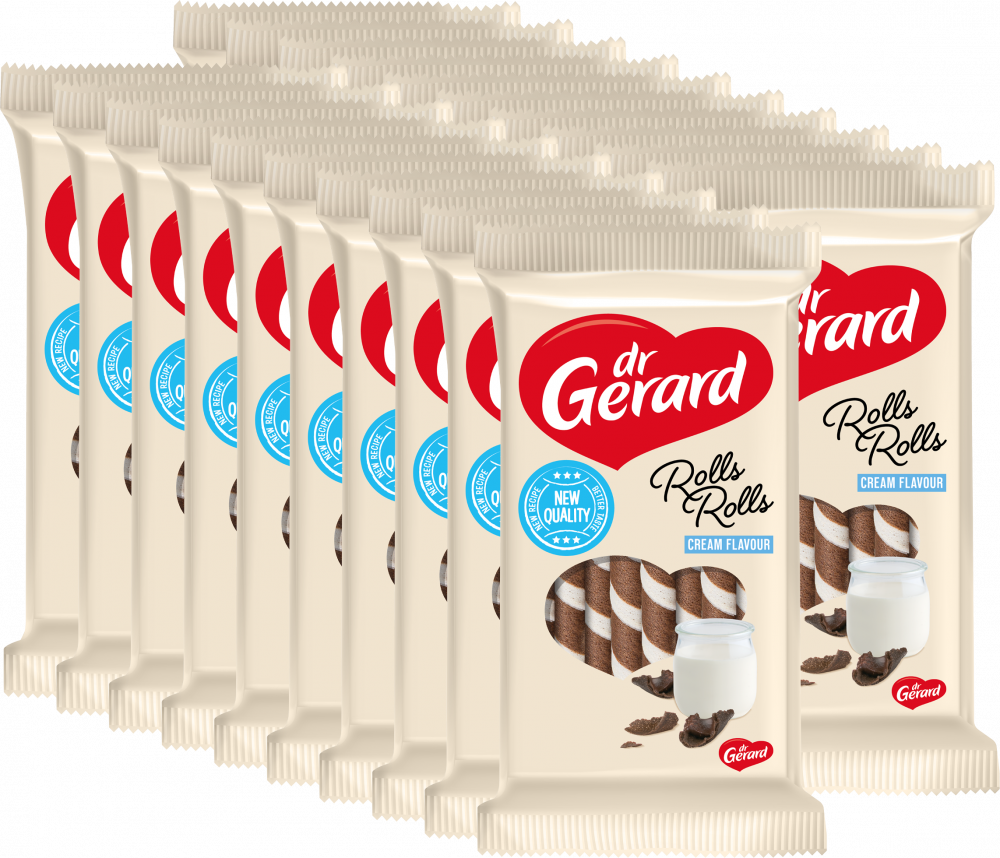 20x Rurki waflowe Dr Gerard Rolls Rolls Cream Zebra, 144g