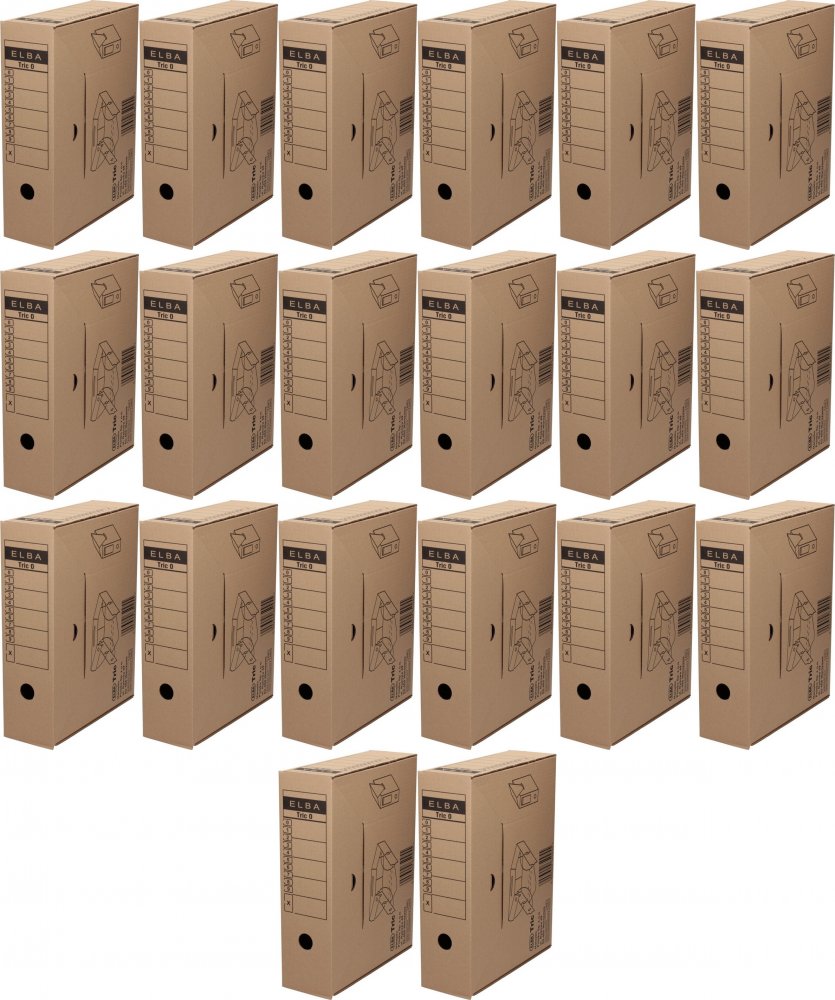 20x Pudło archiwizacyjne Elba Tric 0, A4, 95mm, brązowy