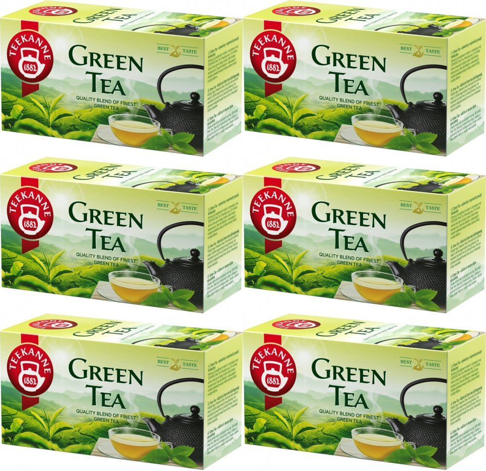 6x Herbata zielona w kopertach Teekanne Green Tea, 20 sztuk x 1.75g