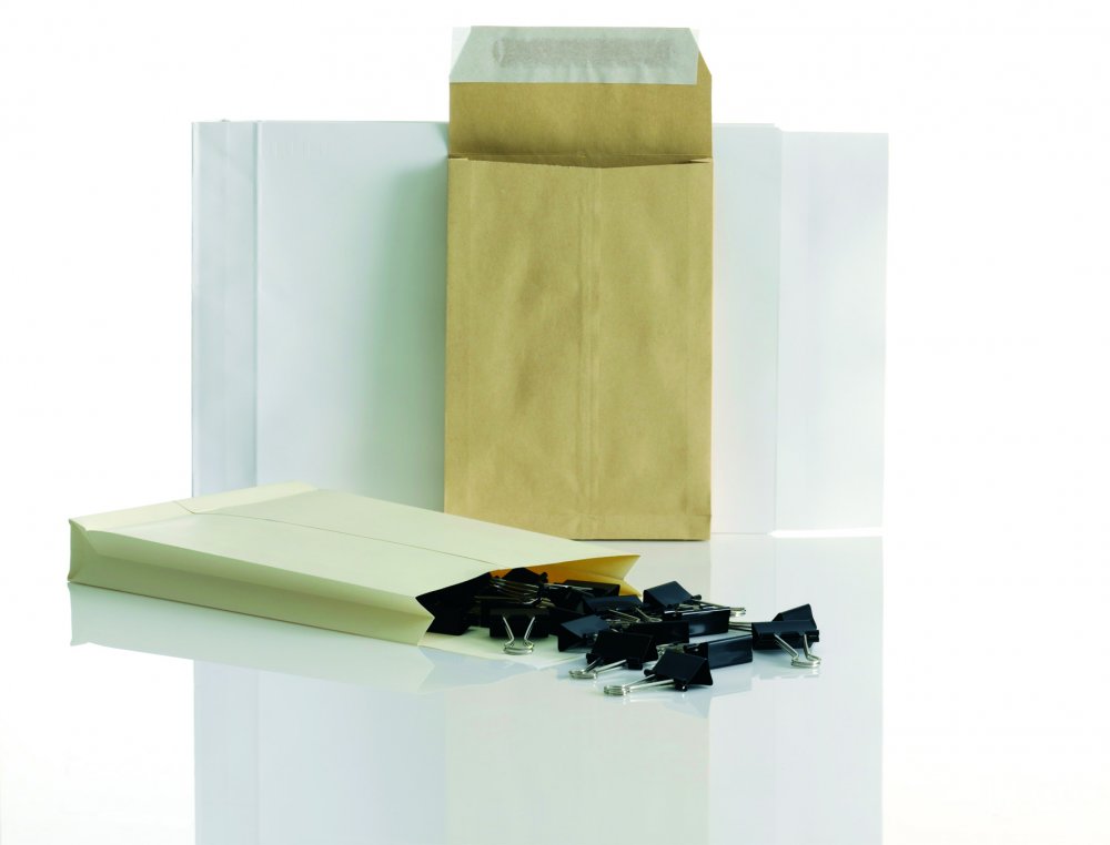 Koperta rozszerzana Bong, E4 z paskiem HK, 25 sztuk, biały