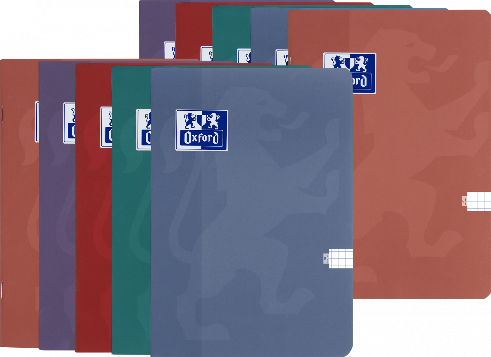 10x Zeszyt w kratkę Oxford Touch Trend, A4, miękka oprawa, 80 kartek, mix kolorów