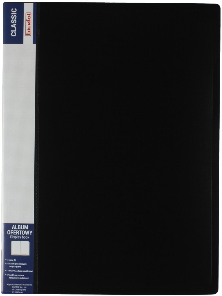 Album ofertowy Biurfol Classic, A4, 20 koszulek, czarny