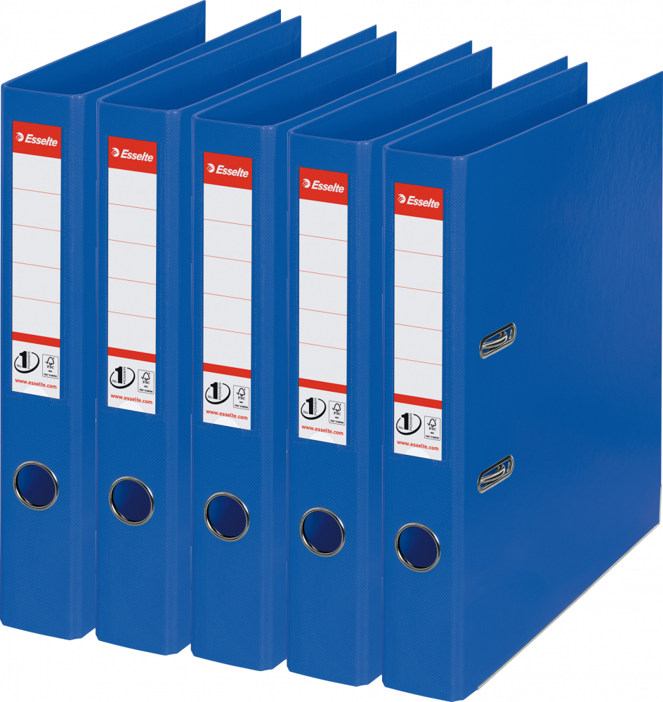 5x Segregator A4 Esselte No.1 Power, 50mm, do 350 kartek niebieski