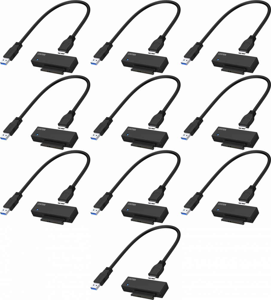 10x Adapter Unitek Y-1039 mostek USB 3.0 - SATA III 2,5"/3,5", 80cm, czarny