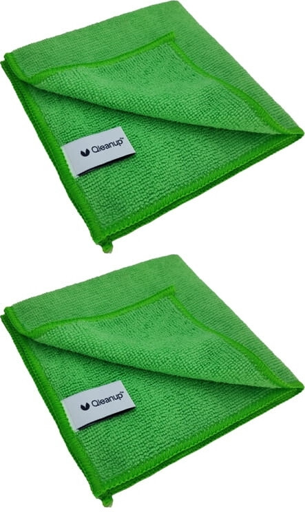 2x Ściereczka z mikrofibry Qleanup, 30x30cm, 250g, 10 sztuk, zielony
