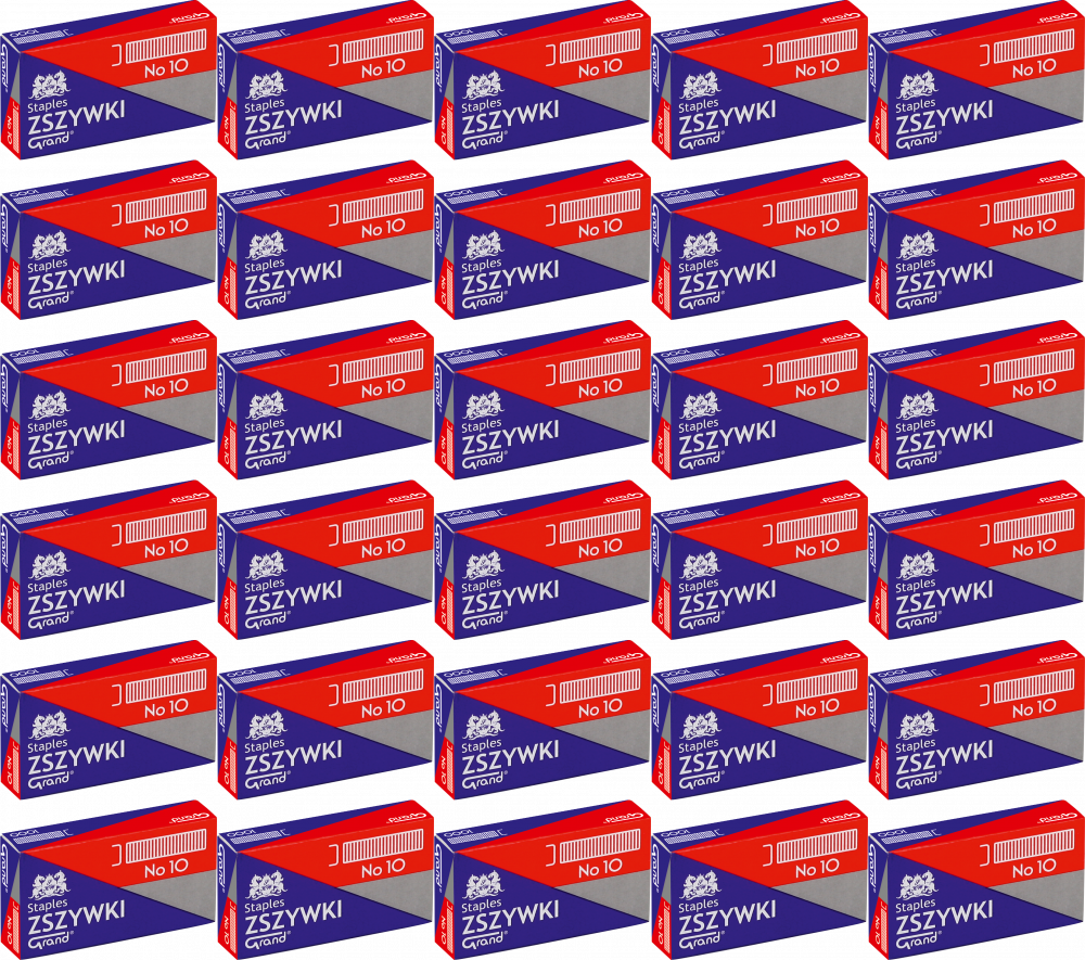 50x Zszywki Grand, nr10, 1000 sztuk, srebrny