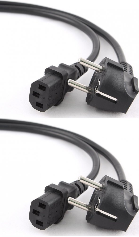 2x Kabel zasilający komputerowy Gembird PC-186-VDE-3M, 3m, czarny
