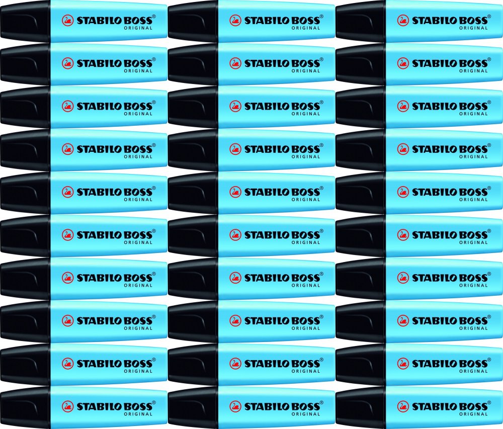 30x Zakreślacz Stabilo, Boss Original 70/31, ścięta, niebieski