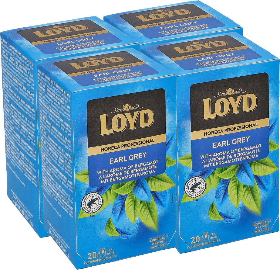 4x Herbata Earl Grey w kopertach Loyd Horeca Premium, 20 sztuk x 1.7g