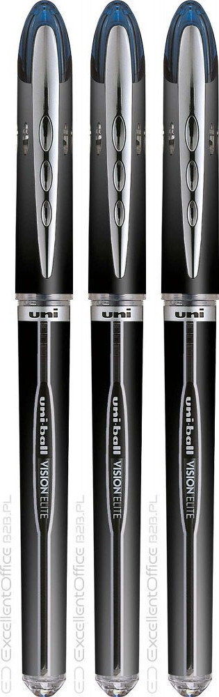 3x Pióro kulkowe Uni UB-205 Vision Elite, 0.5mm, czarny