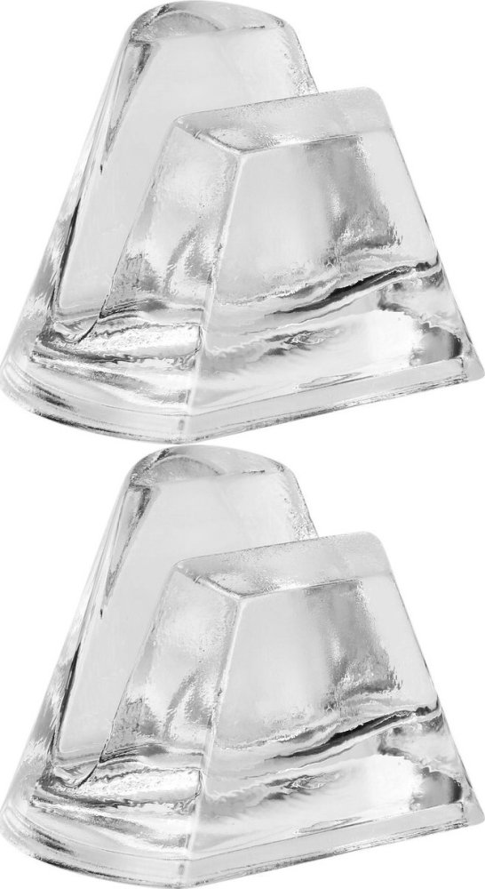 2x Serwetnik szklany Edwanex, przezroczysty