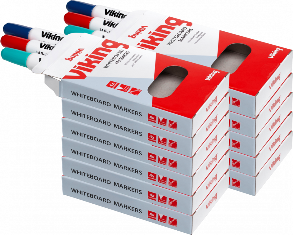 12x Marker suchościeralny Viking, okrągła, 4 sztuki, 5.2mm, mix kolorów