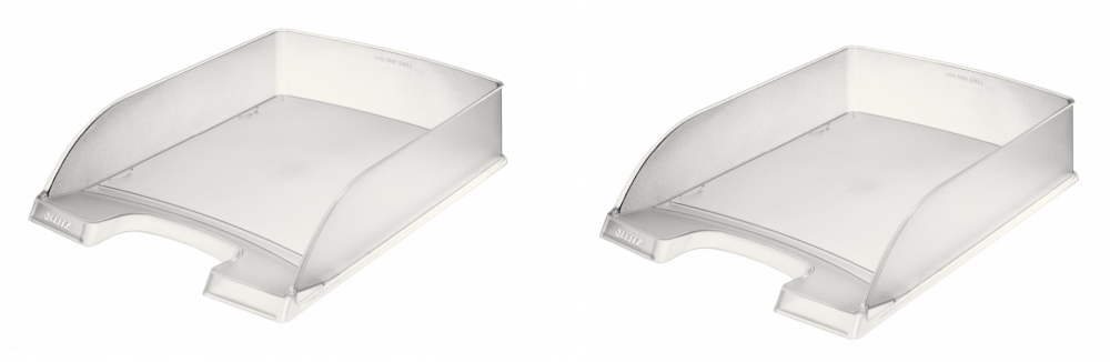 2x Półka na dokumenty Leitz Plus Standard, A4, plastikowa, przezroczysty