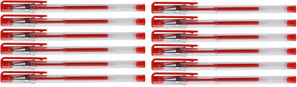 12x Długopis żelowy D.Rect, 3006, 0.5mm czerwone