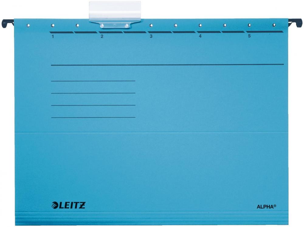Teczka zawieszkowa kartonowa Leitz Alpha, A4, 348x260mm, 230g/m2, niebieski