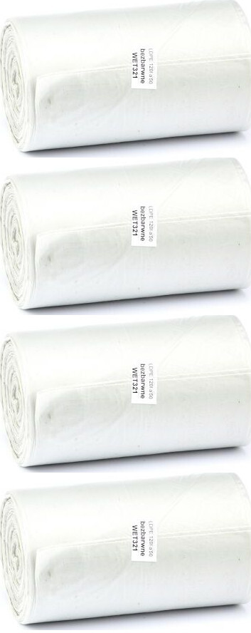 4x Worki na śmieci Merida economy plus, na odpady zmieszane, 120l, 50 sztuk, bezbarwny