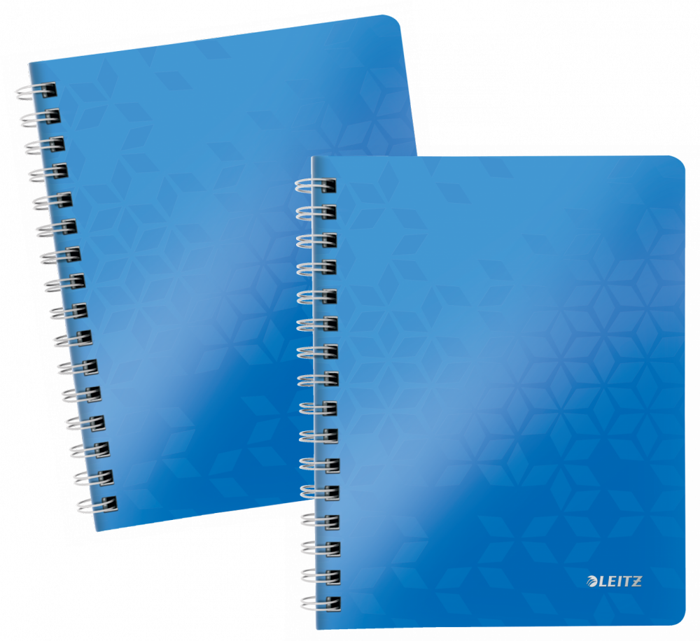 2x Kołonotatnik Leitz Wow, A5, w kratkę, 80 kartek, okładka PP, niebieski