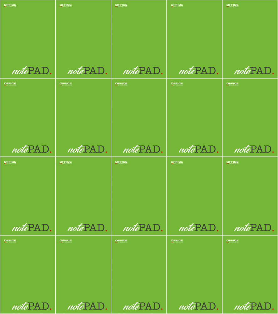 20x Blok biurowy w kratkę Office Products, A4, 50 kartek, zielony