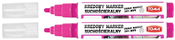 2x Marker kredowy suchościeralny Toma TO-296, okrągła, 4.5 mm, różowy