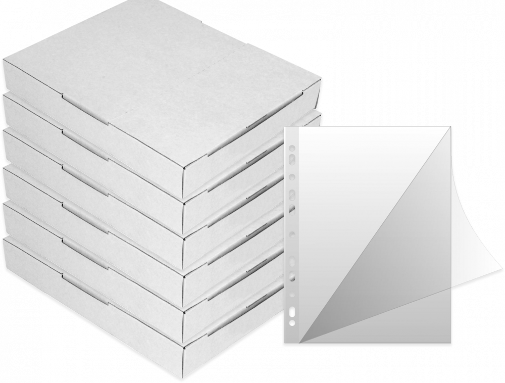 6x Koszulki krystaliczne Donau, A4, w kartoniku, typ L, 150μm, 50 sztuk, transparentny