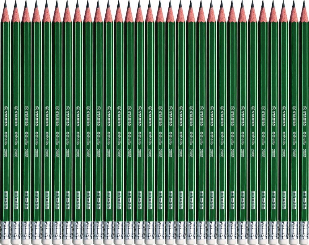 108x Ołówek Stabilo Othello 2988, HB, z gumką, zielony