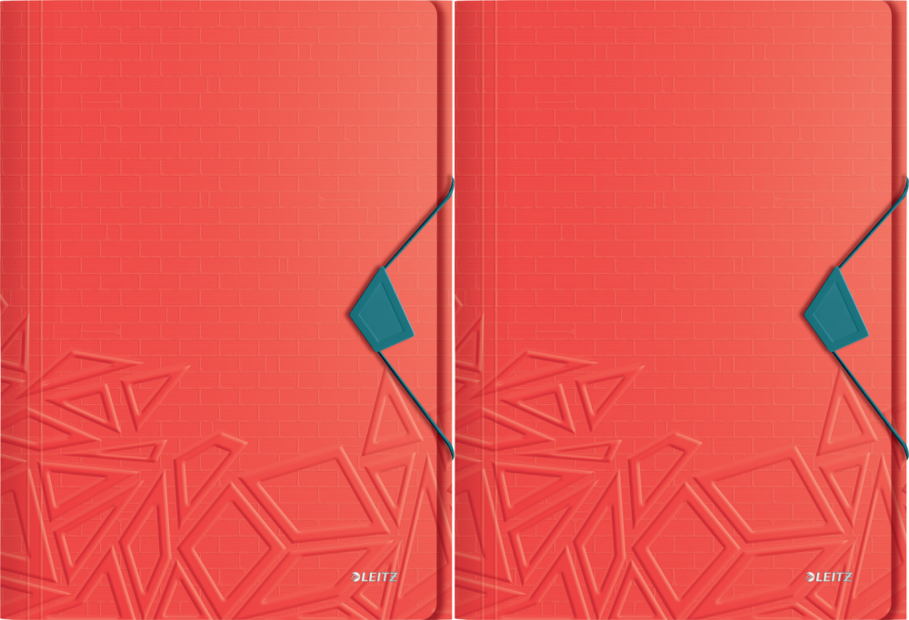 2x Teczka plastikowa z gumką Leitz Urban Chic, A4, 15 mm, czerwony