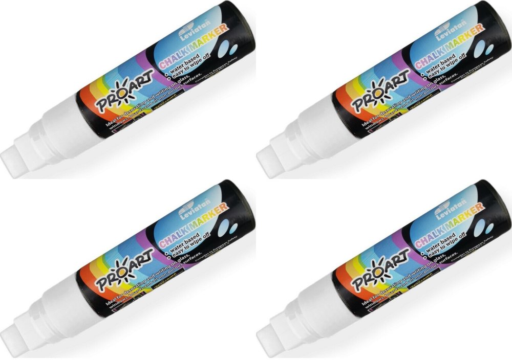 4x Marker kredowy Leviatan, ścięta, 6.5-15mm, 28g, biały