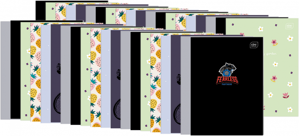 40x Zeszyt w linie Interdruk, A4, 32 kartki, mix wzorów