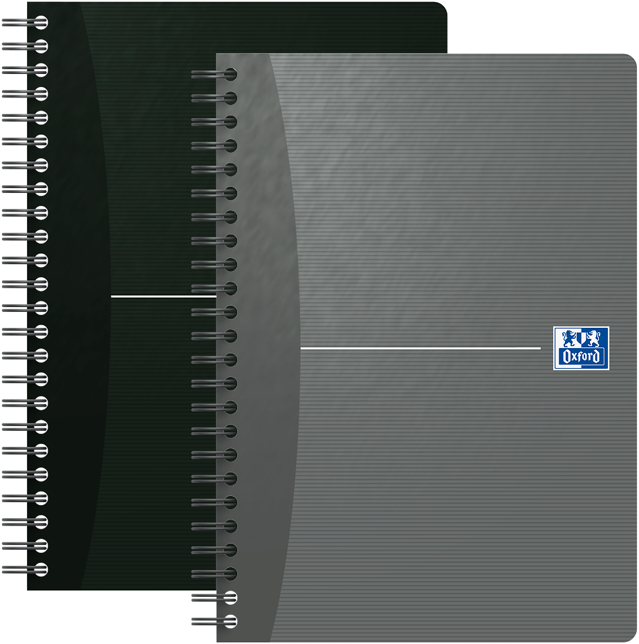 2x Kołonotatnik Oxford Essentials, A5, w kratkę, 90 kartek, okładka kartonowa, mix wzorów