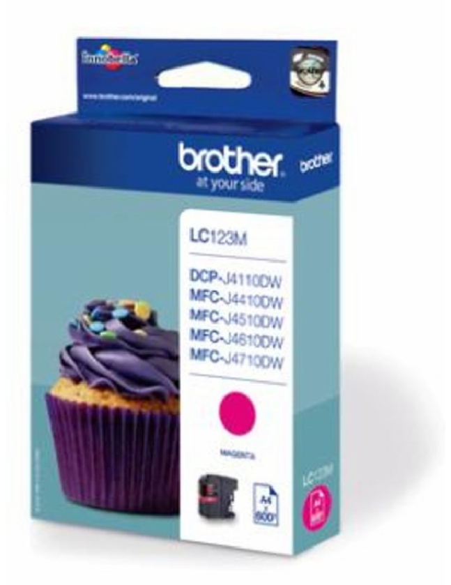 Tusz Brother (LC-123M), 600 stron, magenta (purpurowy)