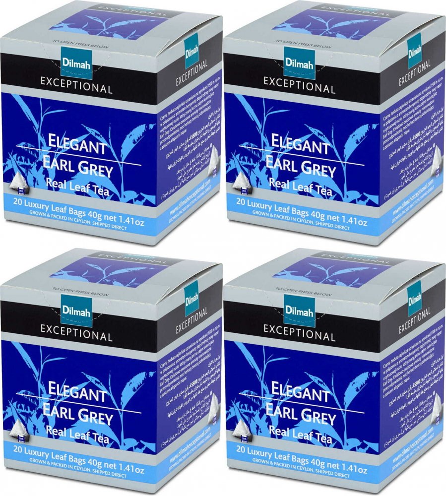 4x Herbata czarna w piramidkach Dilmah Exceptional Elegant Earl Grey, 20 sztuk x 2g