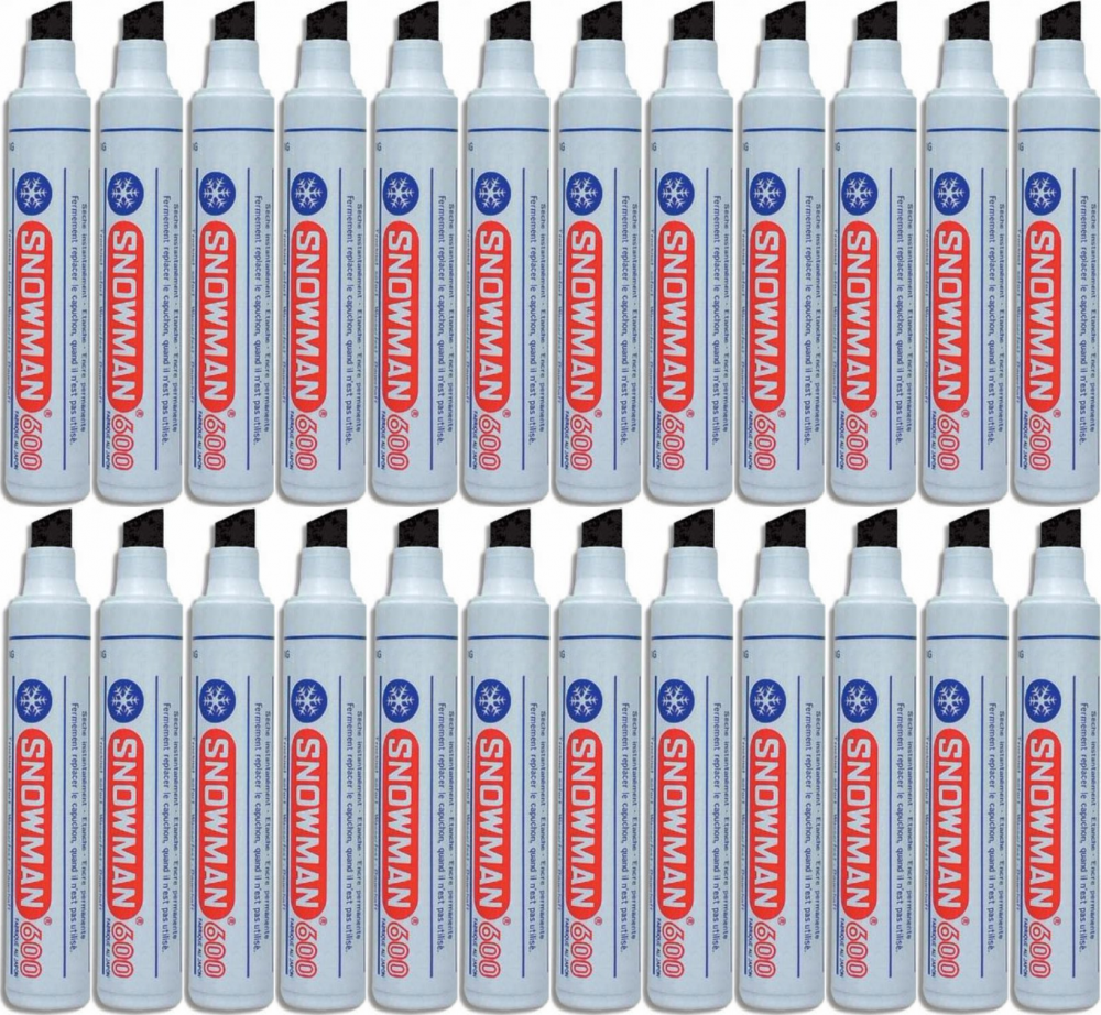 24x Marker permanentny Snowman Jumbo 600, ścięta, czarny