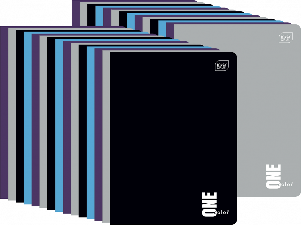 40x Zeszyt w kratkę Interdruk UV One Color, A5, 16 kartek, mix kolorów