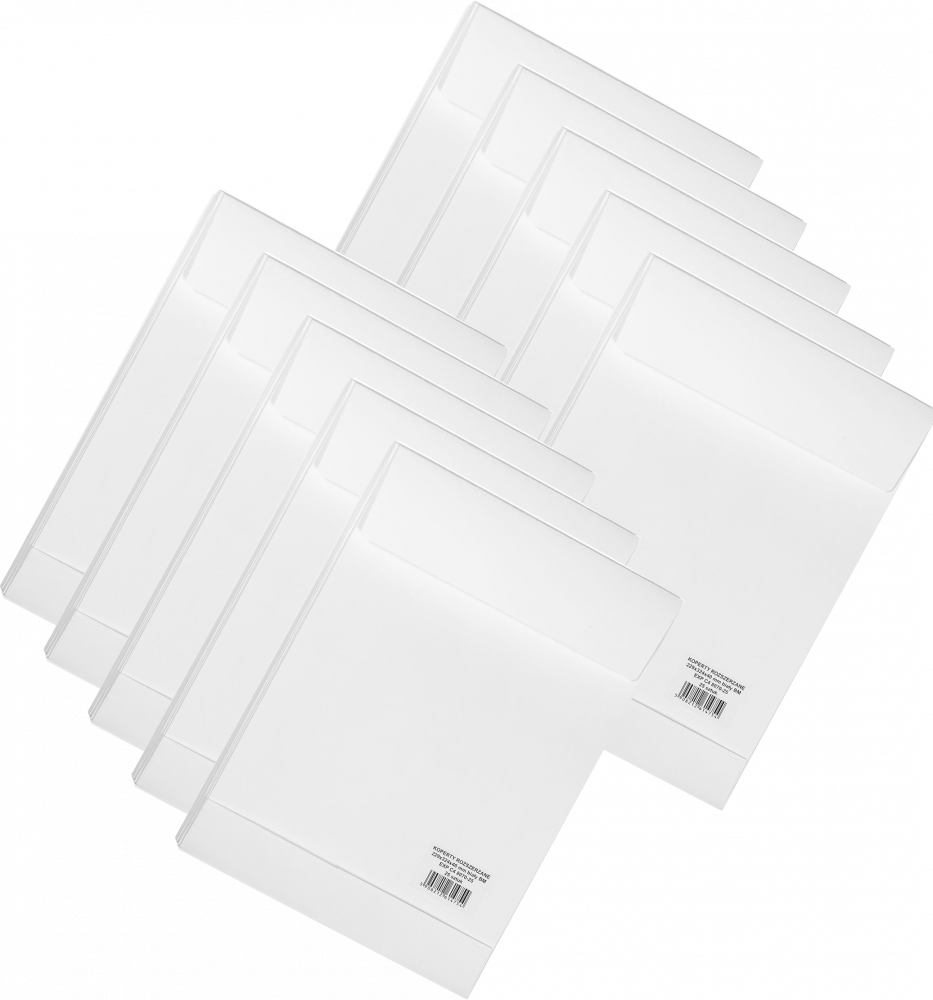 10x Koperta rozszerzana Bong, C4 z paskiem HK, 25 sztuk, biały