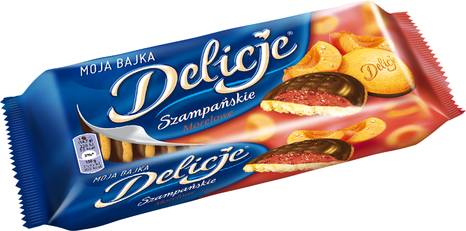 Ciastka Delicje szampańskie Mondelez, morelowy, 147g