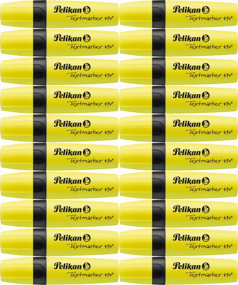 20x Zakreślacz Pelikan 490, ścięta, żółty