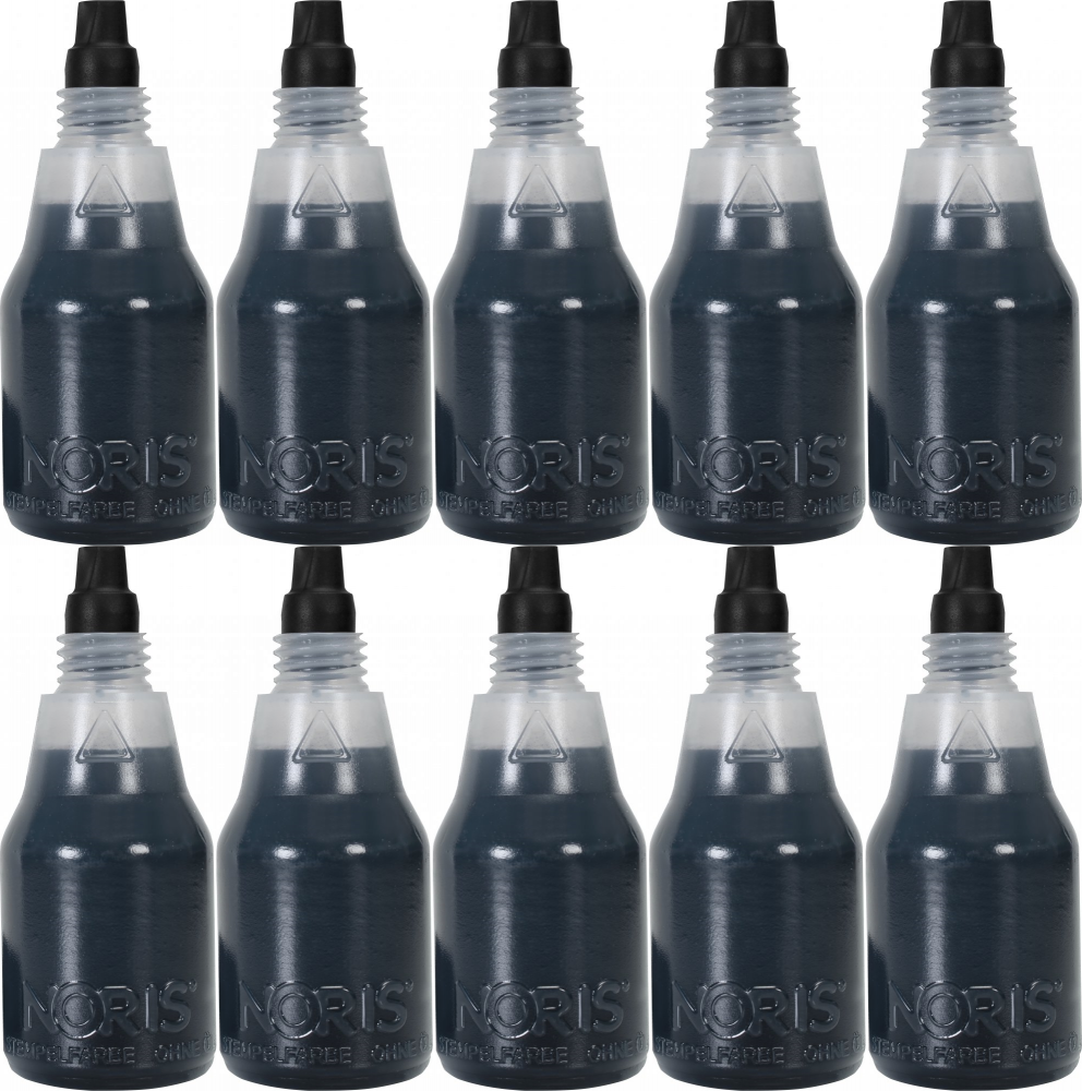 10x Tusz do pieczątek Noris, 110S, 25 ml, bezolejowy, czarny