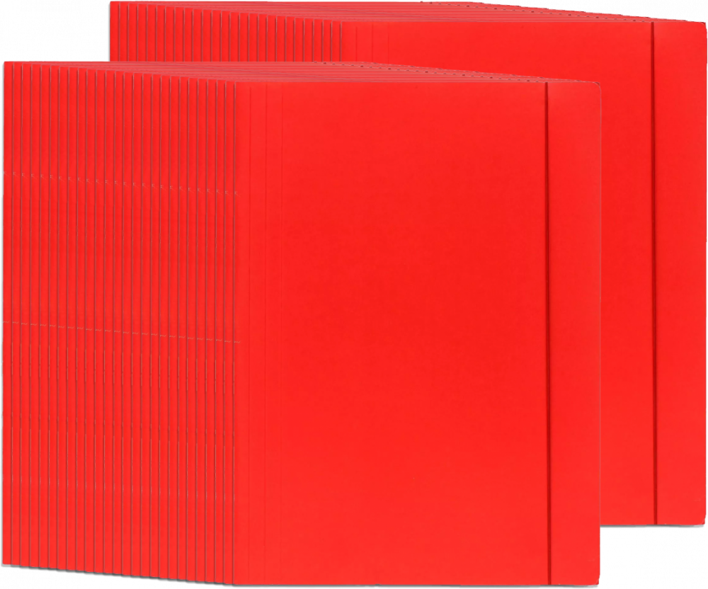 50x Teczka z gumką Barbara, A4, klejona, lakierowana, czerwony