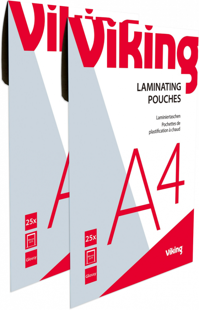 2x Folia do laminowania Viking, 216x303mm, A4, 2x75 μm, 25 sztuk