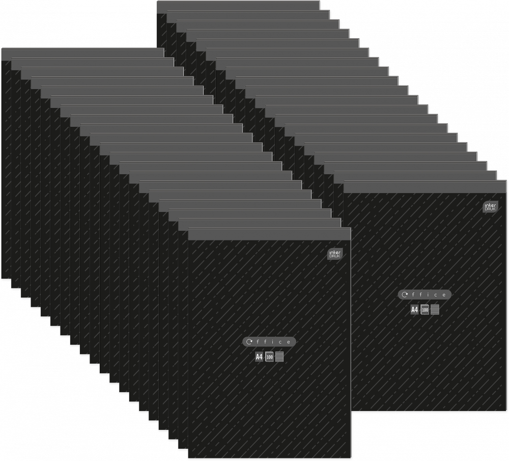 40x Blok biurowy w linie Interdruk, A4, 100 kartek, mix wzorów